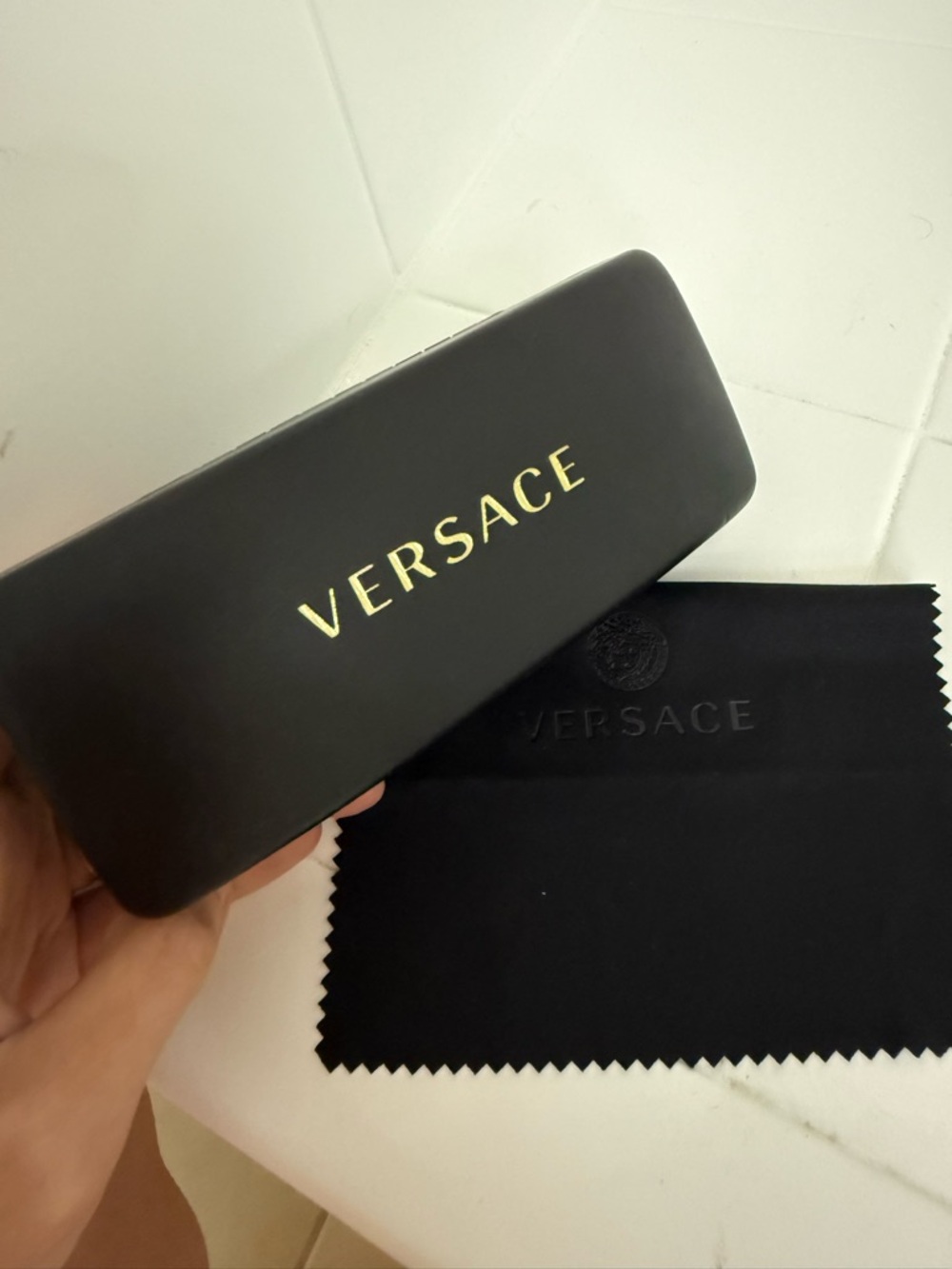 Versace Nude Beige Round Sunglasses with Gold Medusa Accents - Picture 3 of 6